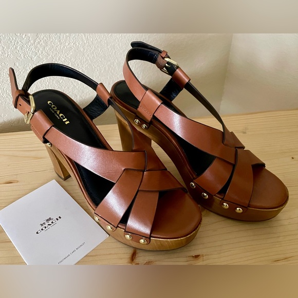 COACH Adessa Semi Matte Calf (Saddle & Wood) - Picture 10 of 11